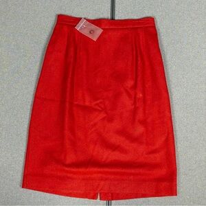 Vintage Worthington Petite Red Wool Pencil Skirt